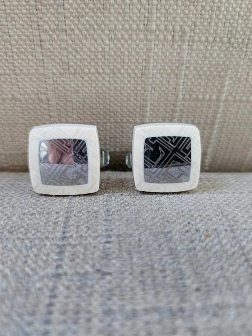 Father Day Gifts Cufflinks White/Silver Tone Fashion Stud Cuff Links Men Jewelry